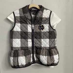 5-6 Girls Notre Dame (ND) Zip Up Puff Jacket Sleeveless